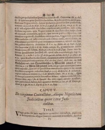 Caput V. De virginum Contractibus, aliisque Negotiis tam Judicialibus quam extra Judicialibus.