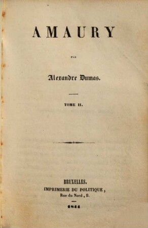 Amaury par Alexandre Dumas, 2