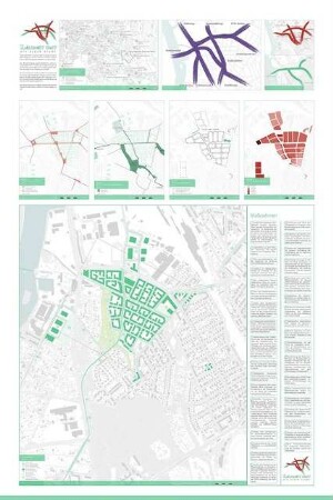 Neuland Lichtenberg Schinkelwettbewerb 2015: Lageplan 1:50000 und 1:2500, Diagramme