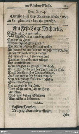 Am Fest-Tage Michaelis