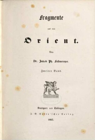 Fragmente aus dem Orient, 2. Band
