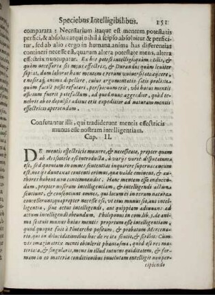 Confutantur illi, qui tradiderunt mentis effectricis munus esse nostram intelligentiam. Cap. II.