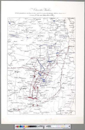 Uebersichts-Karte Für die Operationen der Französischen und der ihr gegenüberstehenden Alliirten Armee vom 9ten bis zum letzten März 1761