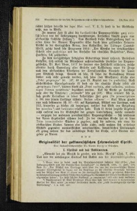 Originalität der gottmenschlichen Lehrweisheit Christi