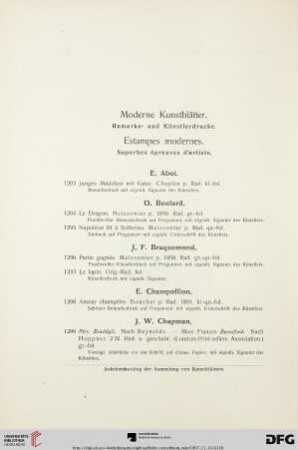 Moderne Kunstblätter (Nr. 1293-1334)