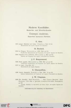 Moderne Kunstblätter (Nr. 1293-1334)