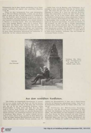 Aus dem nordischen Kunstleben / Kunstausstellungen / Kunstauktionen / Alte Graphik auf dem Markt / Aus der Kunstwelt / Neue Kunstbücher / Die Umgestaltung des Museums der Bildenden Künste zu Leipzig