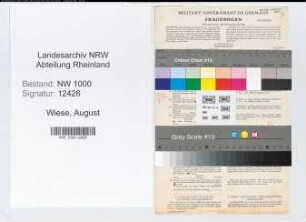 Entnazifizierung August Wiese, geb. 05.10.1899 (Verw.Sekretaer)