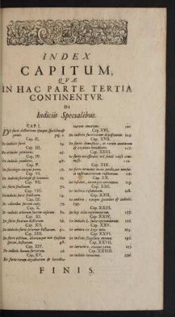 Index Capitum, Quae In Hac Parte Tertia Continentur