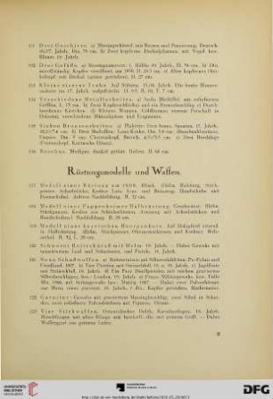 Rüstungsmodelle und Waffen (Nr. 117-123)