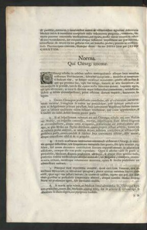 Norma. Qua Chirurgi tenentur.