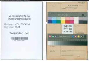 Entnazifizierung Karl Kappenstein , geb. 22.09.1895 (Lehrer)