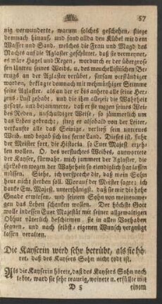 Die Kayserin wird sehr betrübt ... daß des Kaysers Sohn nicht todt ist.