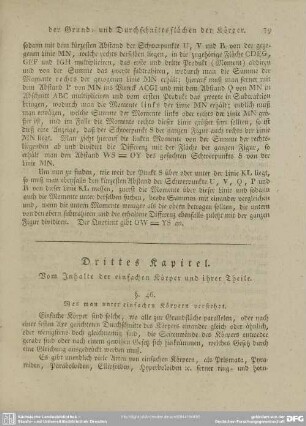 Drittes Kapitel. Vom Inhalte der einfachen Körper und ihrer Theile