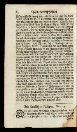 Die Keuschheit Josephs. Gen. 39.