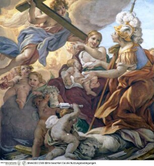 Zyklus der Kardinaltugenden, Allegorie der Fortitudo mit Fides und Caritas