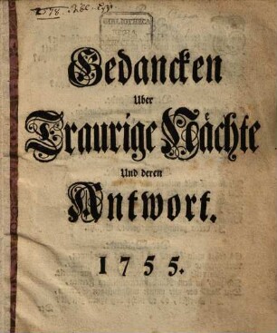 Meine Gedanken über traurige Nächte und deren Antwort