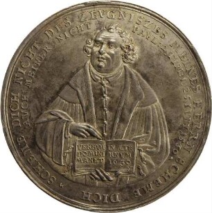 Kurfürst Johann Georg I. - Erste Jahrhundertfeier der Augsburger Konfession (mit dem Bildnis Martin Luthers)