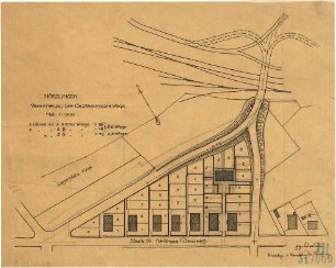 Fischer, Theodor; Nördlingen; Wohnhäuser Baugenossenschaft - Überführung des Grosselfingerwegs (Lageplan)