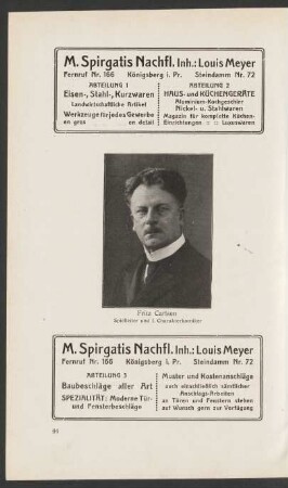 Fritz Carlsen Spielleiter und 1. Charakterkomiker