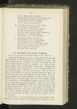 15. Hannibals und Scipios Ausgang.