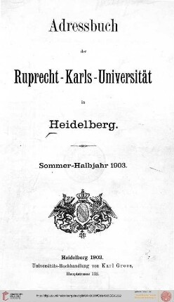 Sommersemester 1903
