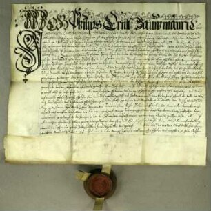 Aschaffenburg, 1669.08.20. Geburtsbrief für Johann Schmidt von Unterbessenbach. Aussteller: Zentgraf vorm Spessart. S. des Ausstellers.