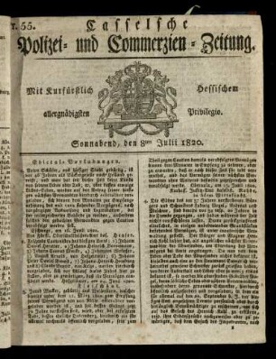 Nr. 55, Sonnabend, den 8ten Julii 1820