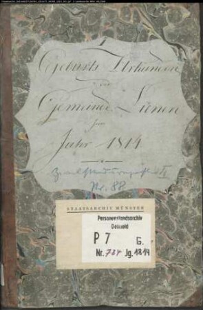 Zivilstandsregister der Mairie Lienen (Geburten 1814). (Gemeinde: Lienen, Kreis Tecklenburg)