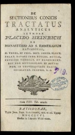 De Sectionibus Conicis Tractatus Analyticus