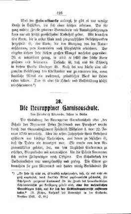 Die Neuruppiner Garnisonschule