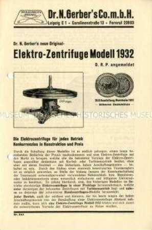 Elektro-Zentrifuge Modell 1932 / Nr. 244