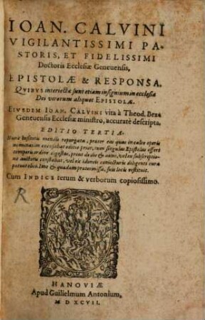 Epistolae et Responsa
