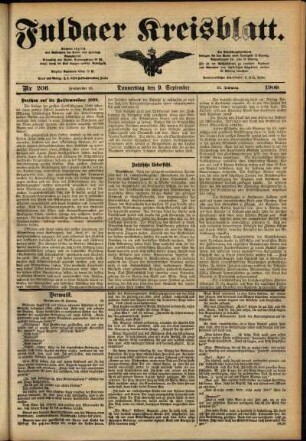 Ausgabe vom Donnerstag, den 09. September 1909.