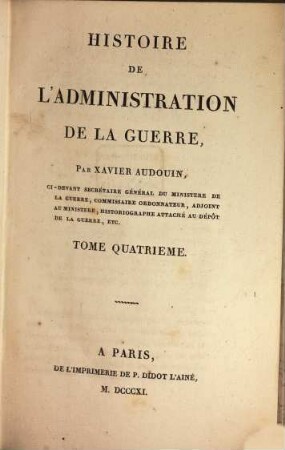 Histoire de l'administration de la guerre, 4