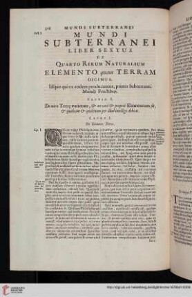 Liber sextus: De quarto rerum naturalium elemento quam terram dicimus [...]