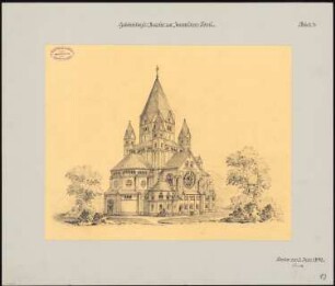 Evangelische Gnadenkirche (Augustakirche), Berlin-Mitte 5. Projekt: Perspektivische Ansicht