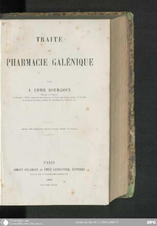 Traité de Pharmacie galénique : avec 89 Fig.