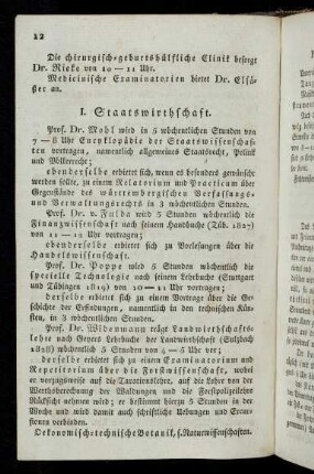 12, I. Staatswirthschaft