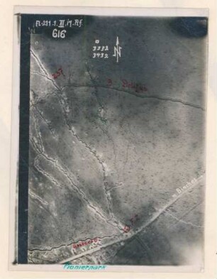 Foto des Geländes nördlich der Straße zwischen Biaches und Flaucourt (Luftbild)