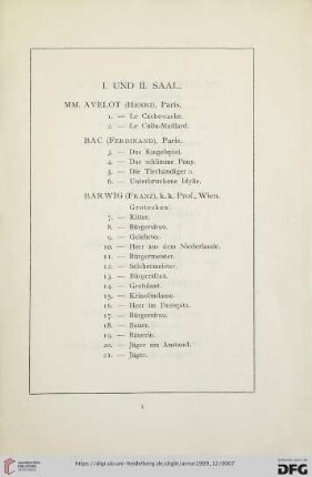 I. und II. Saal (Nr. 1-193)