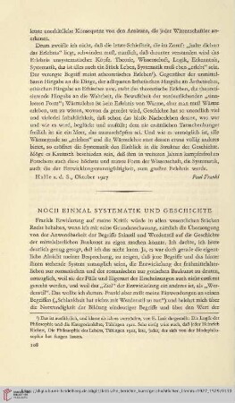 Noch einmal Systematik und Geschichte