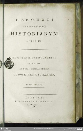 3: Herodoti Halicarnassei Historiarum Libri IX