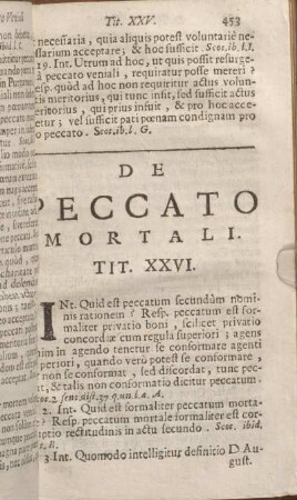 De Peccato Mortali. Tit. XXVI.