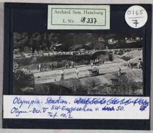Olympia: Stadion, Ausgrabungen Südwestecke