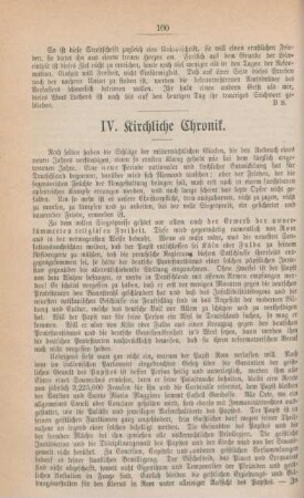 100-110 Kirchliche Chronik