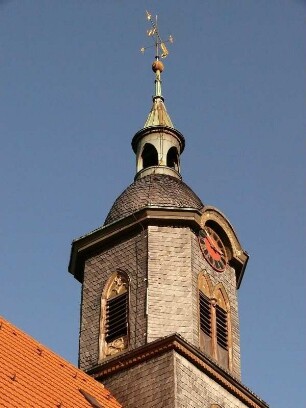 Die Schillerstadt : Der Turm der Stadtkirche. Aufgenommen im Februar 2008. Foto Uwe Gerig