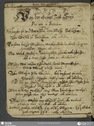 Von der Geburt Jesu Christii