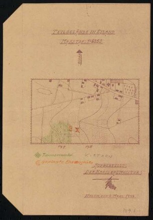 Ehrenmal Eiland, Welun: Lageplan Teilbereich 1:6250