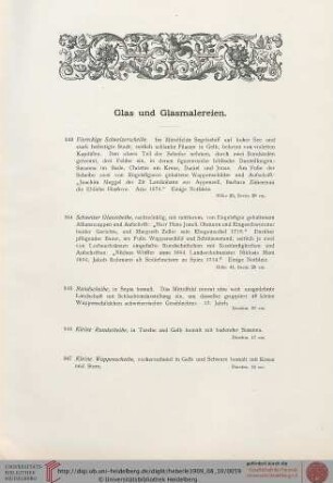 Glas und Glasmalereien (Nr. 343-390)
